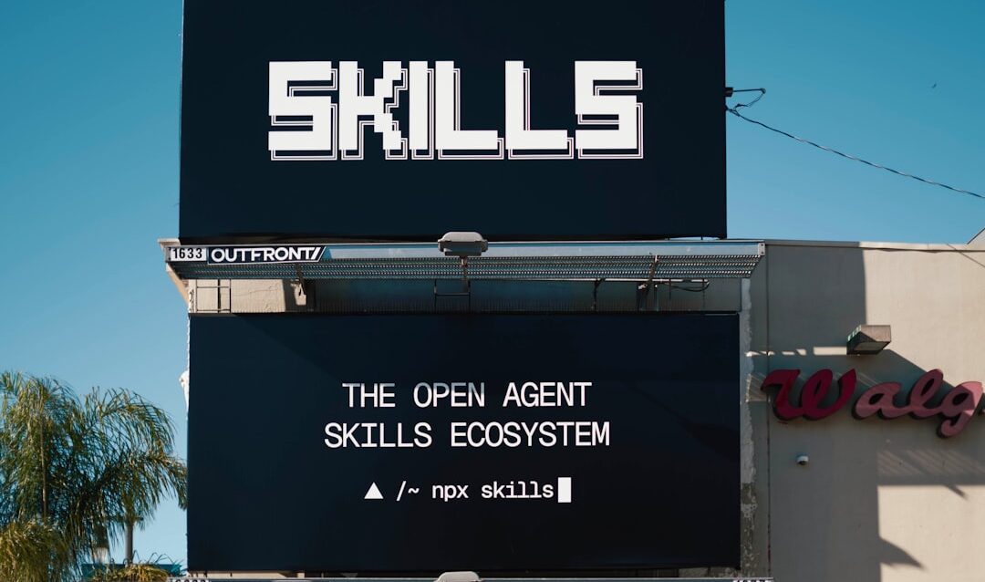 featured-676e58a8d9 Billboard advertising "skills the open agent skills ecosystem"