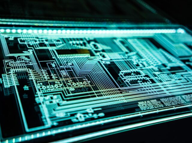 teal LED panel